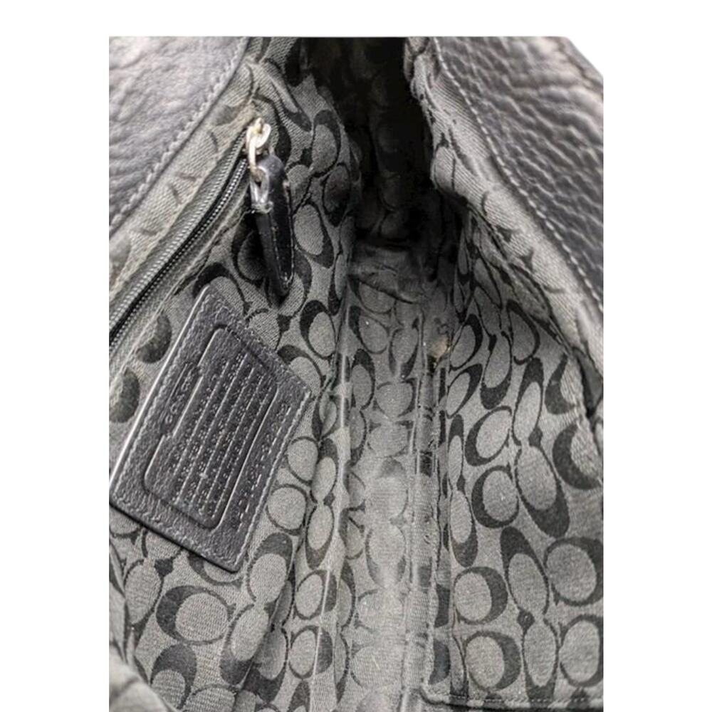 Coach Pebbled Black Leather Shoulder Bag - Picture 14 of 15